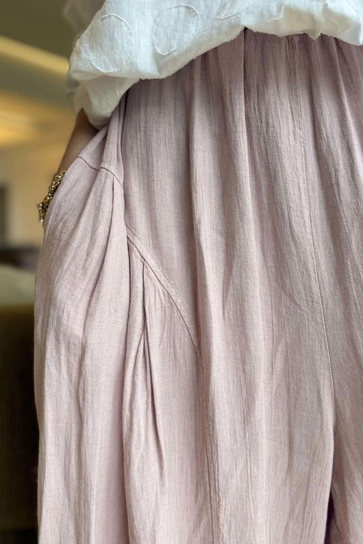 Noa Linen Blend Sia Barrel Trouser Rose